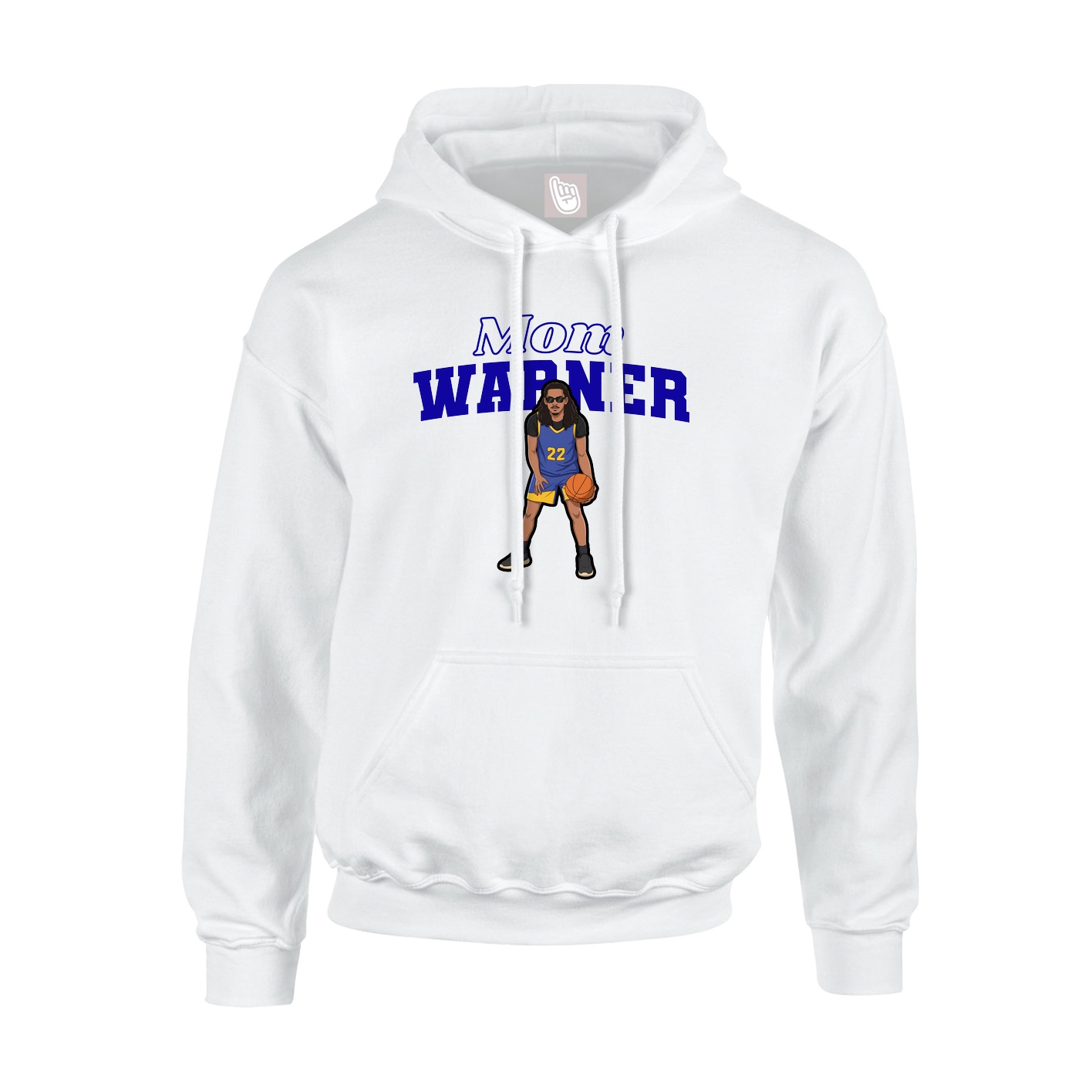 Youth Hoodie — Mothers Day Block in White