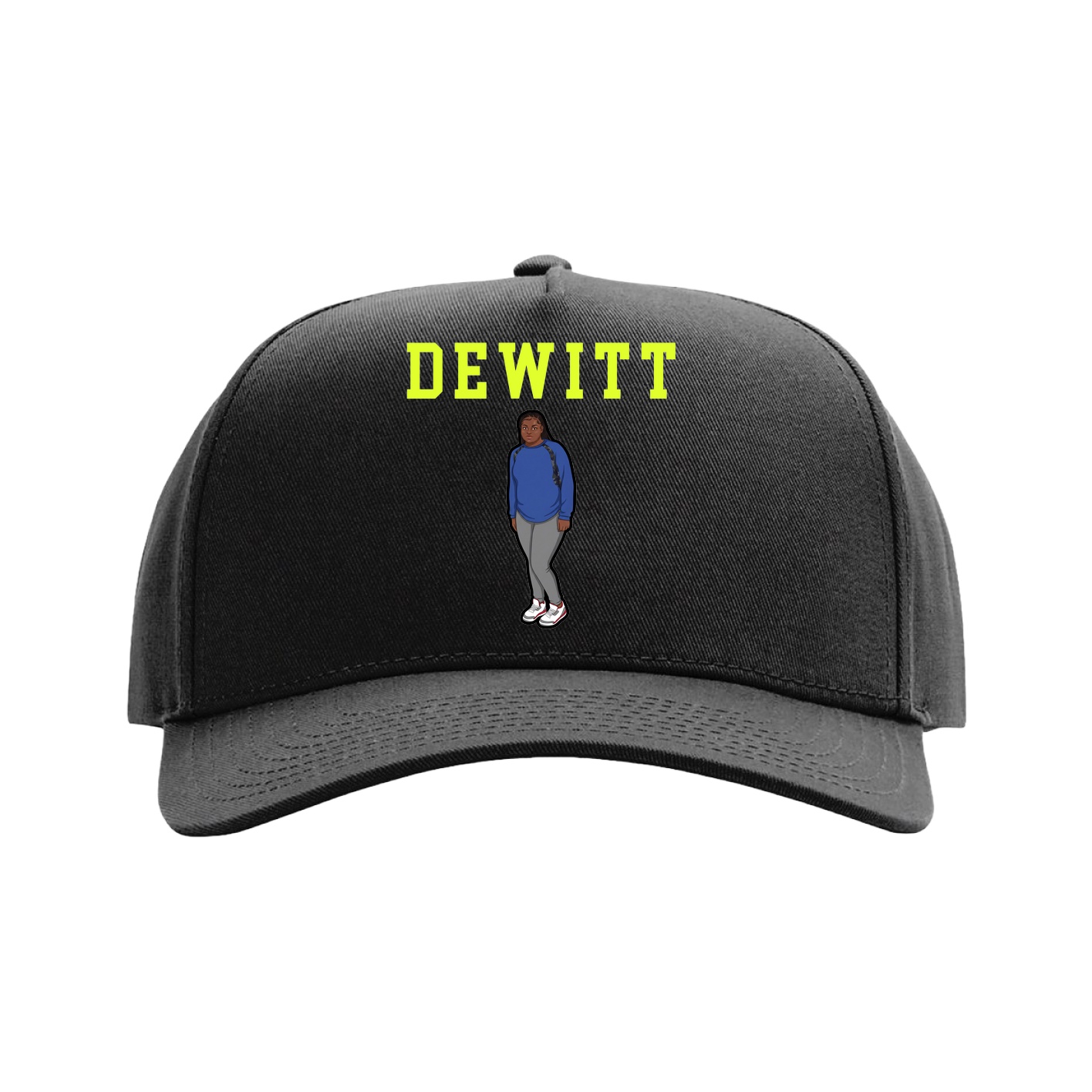 Full Fabric Five-Panel Champ Cap — Shirsey in Black