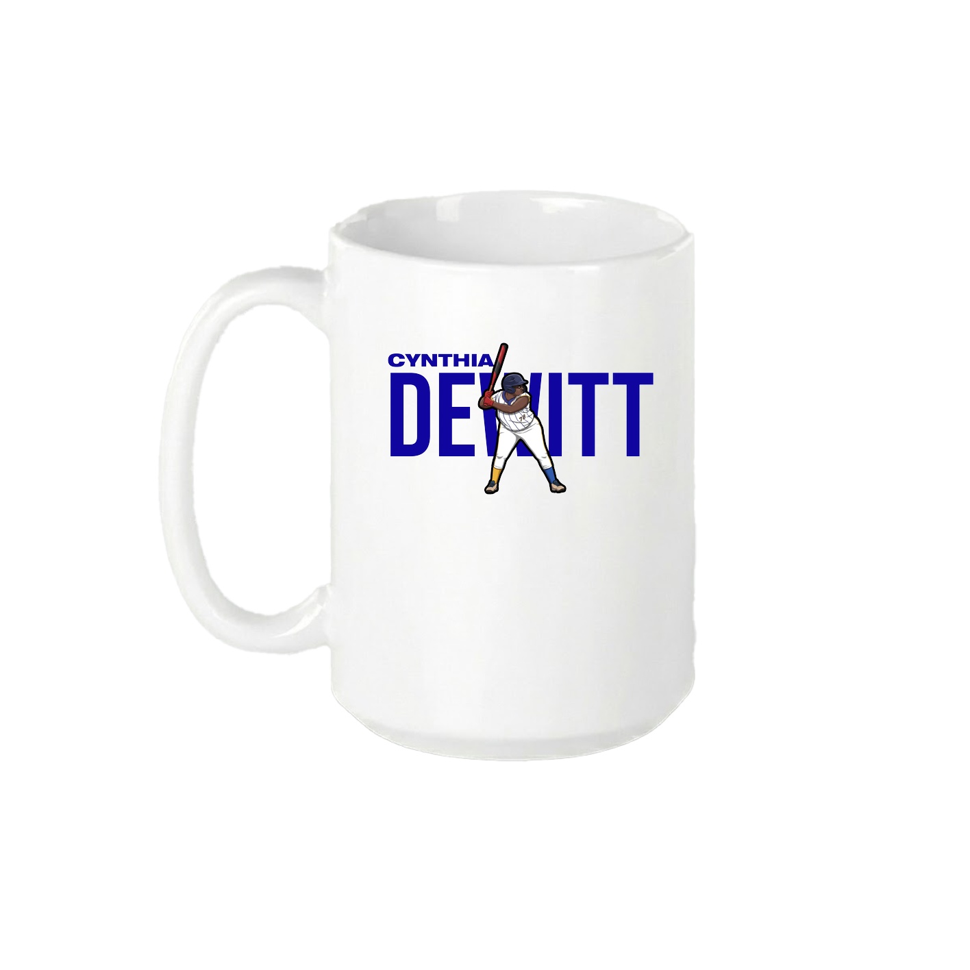15oz Coffee Mug — Player Name in White