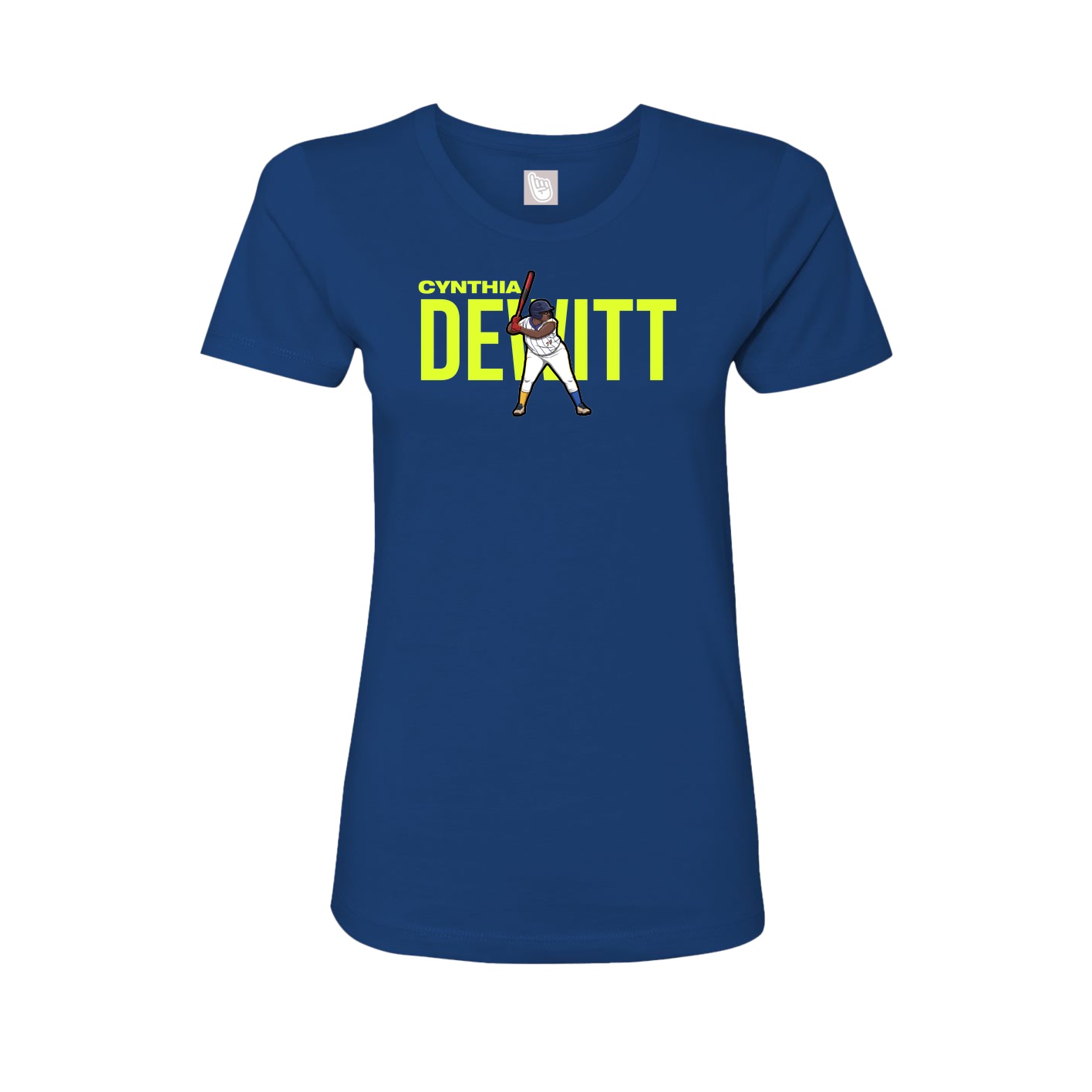 Fitted Women's Tee — Player Name in Royal