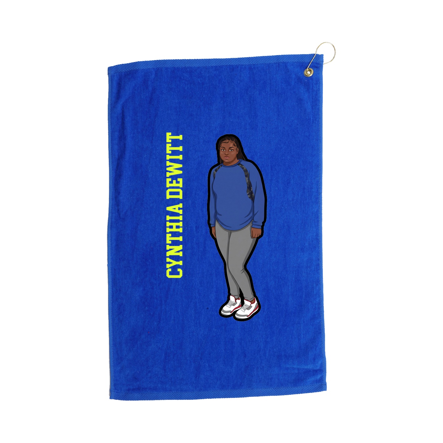 Golf Towel — Name Vertical in Royal