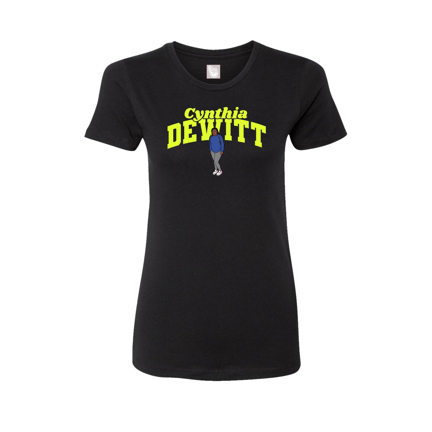 Fitted Women's Tee — Signature Arch in Black