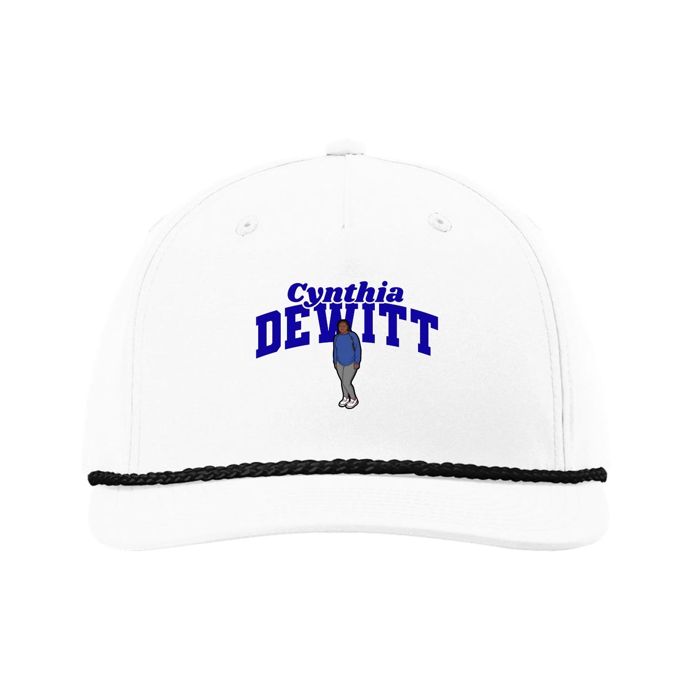Five-Panel Classic Rope Cap — Signature Arch in White