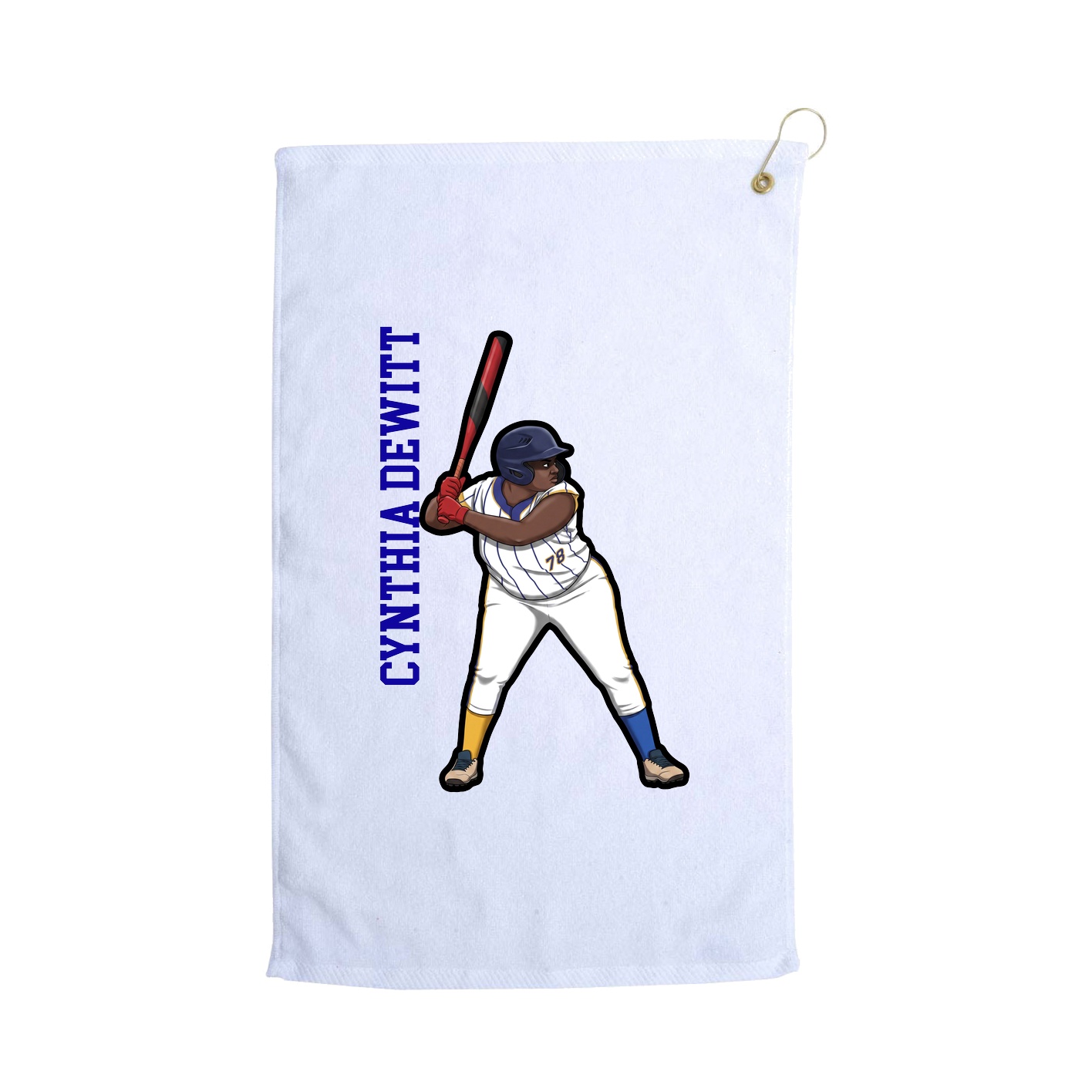 Golf Towel — Name Vertical in White