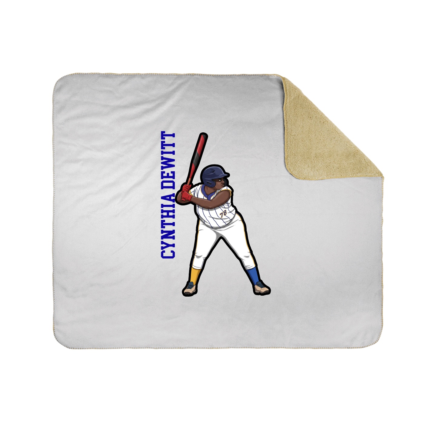 Throw Blanket — Name Vertical in White