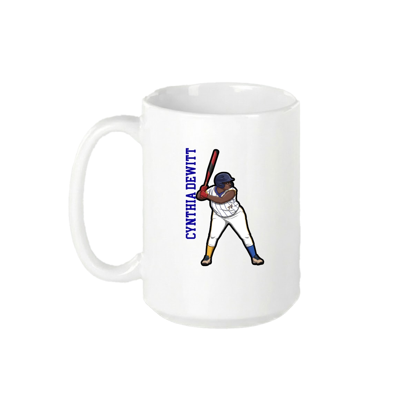 15oz Coffee Mug — Name Vertical in White