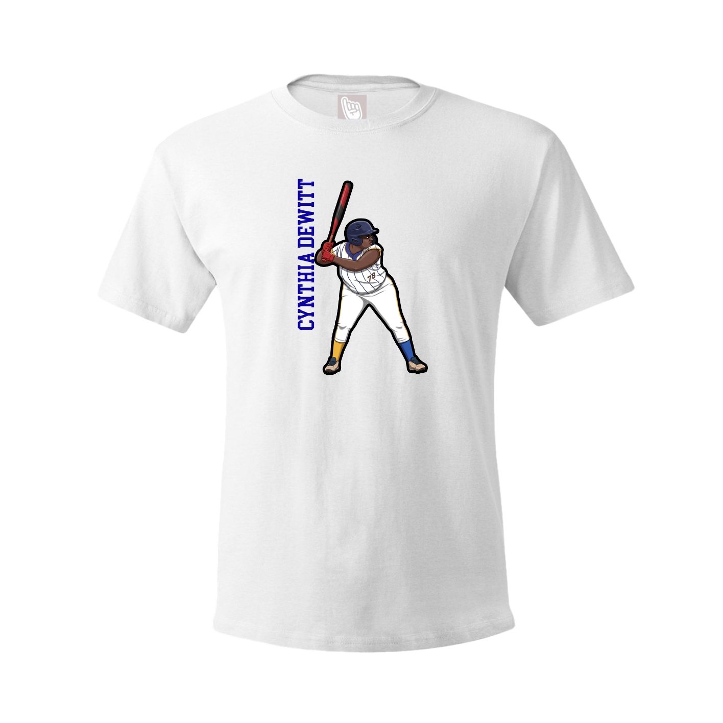 Tee — Name Vertical in White