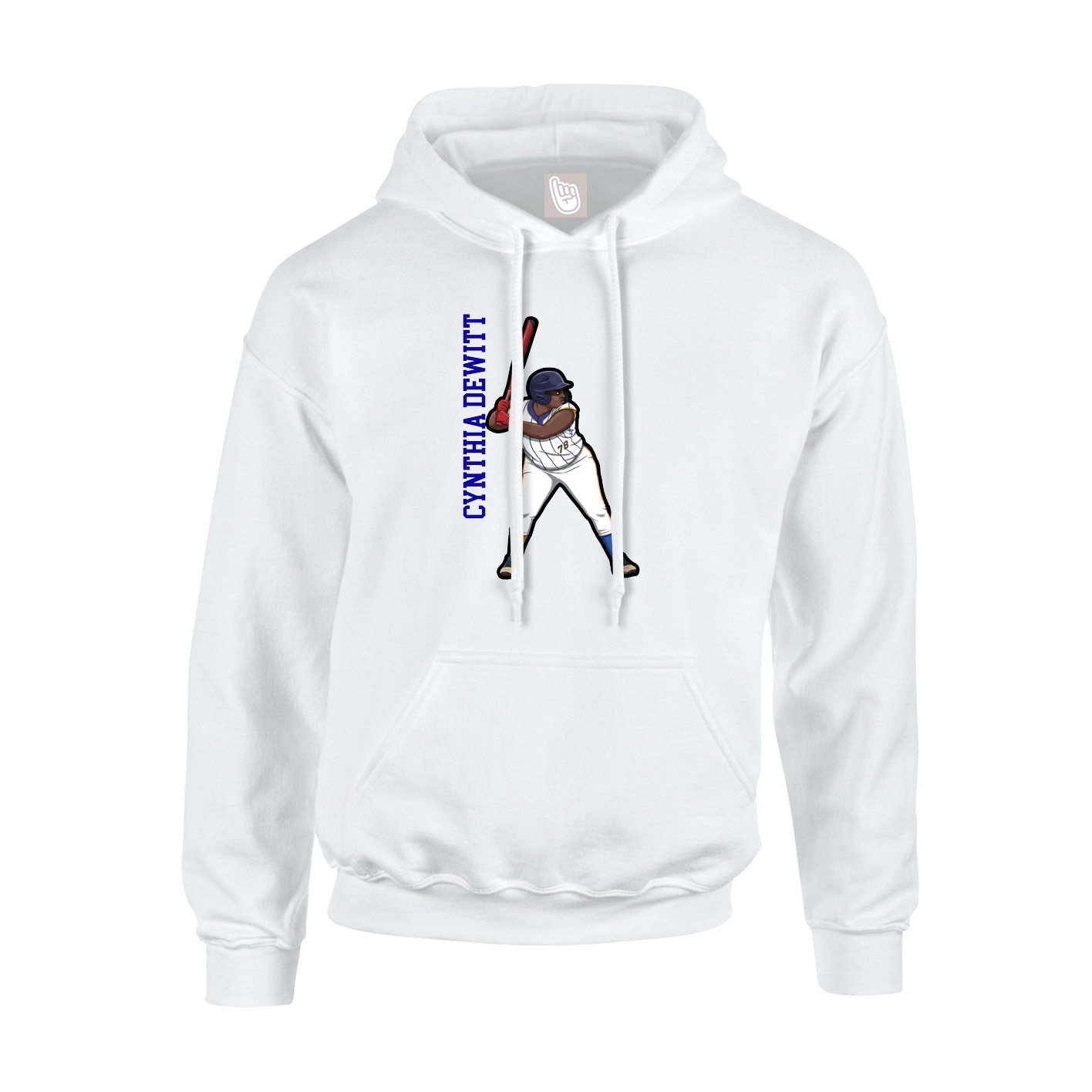 Youth Hoodie — Name Vertical in White