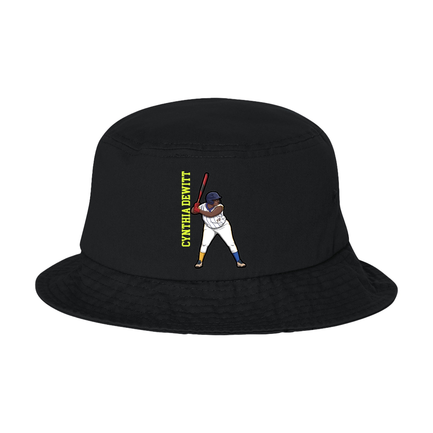 Bucket Cap — Name Vertical in Black