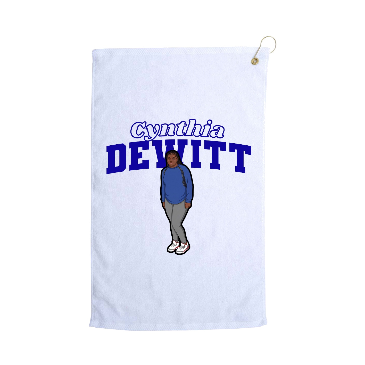 Golf Towel — Name Arch in White