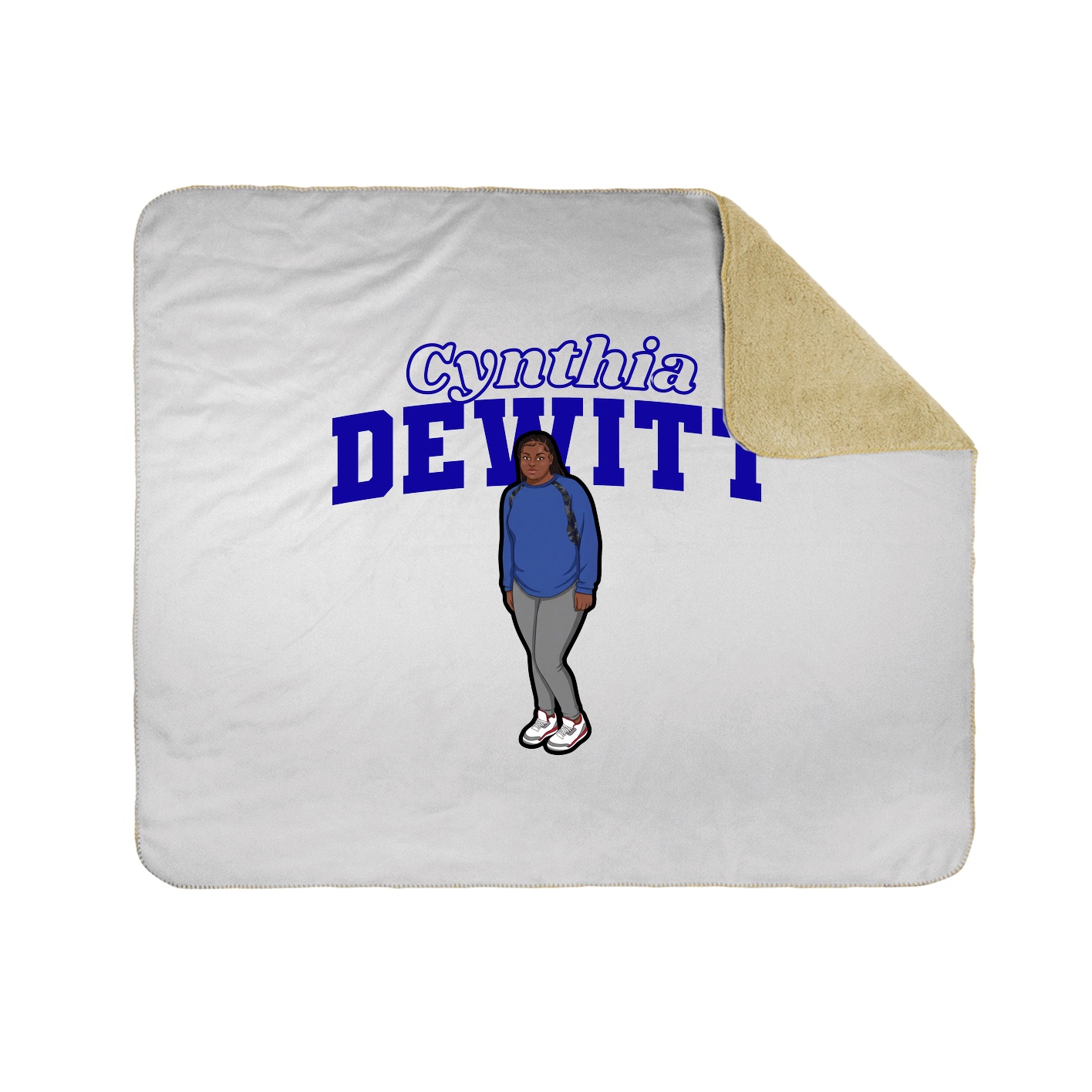 Throw Blanket — Name Arch in White