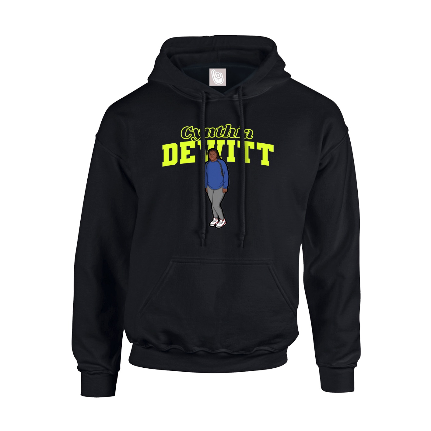 Youth Hoodie — Name Arch in Black