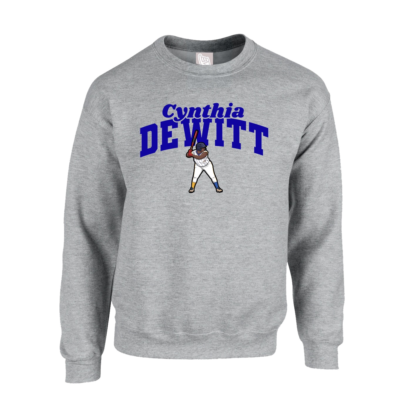 Fleece Crew — Signature Arch in Grey