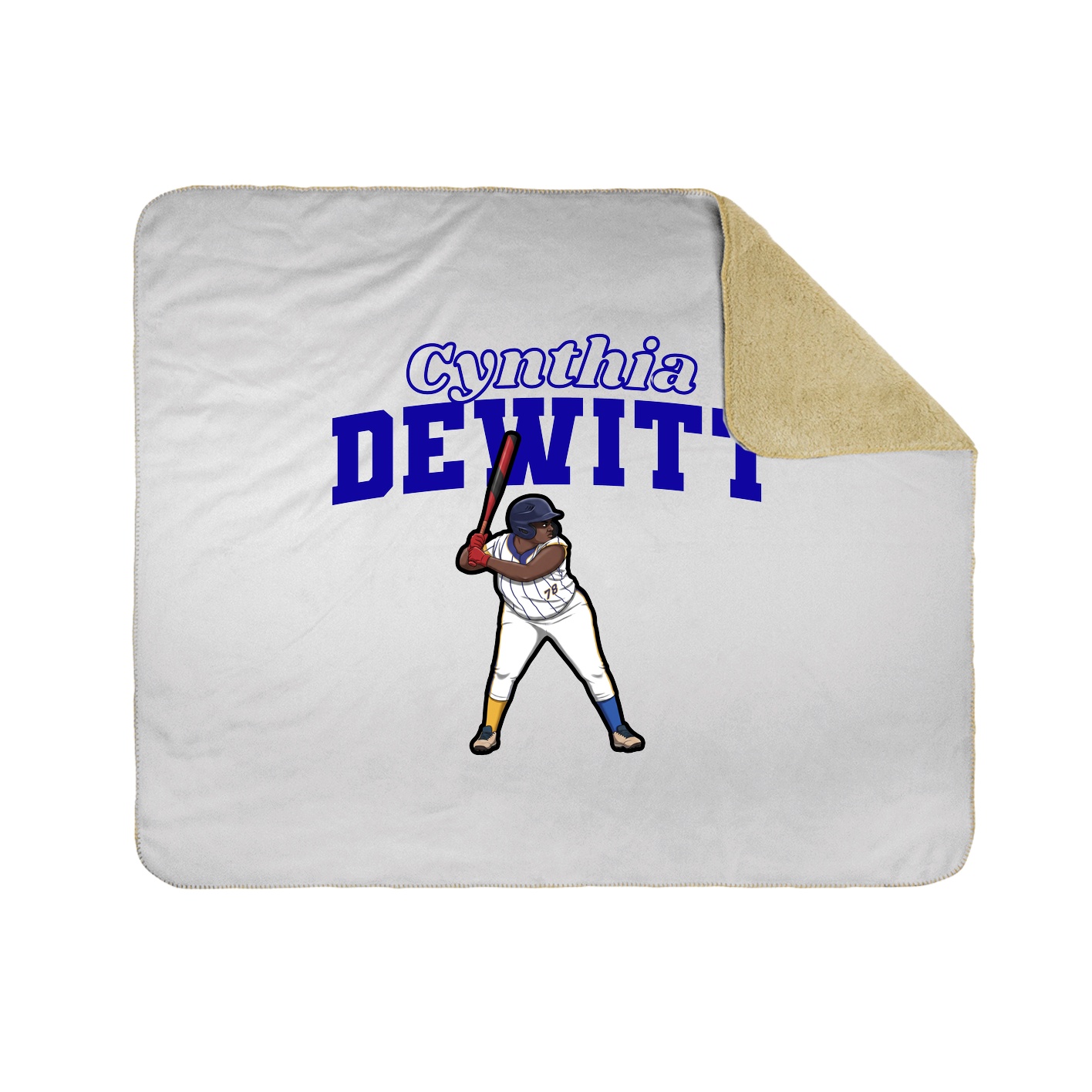 Throw Blanket — Name Arch in White