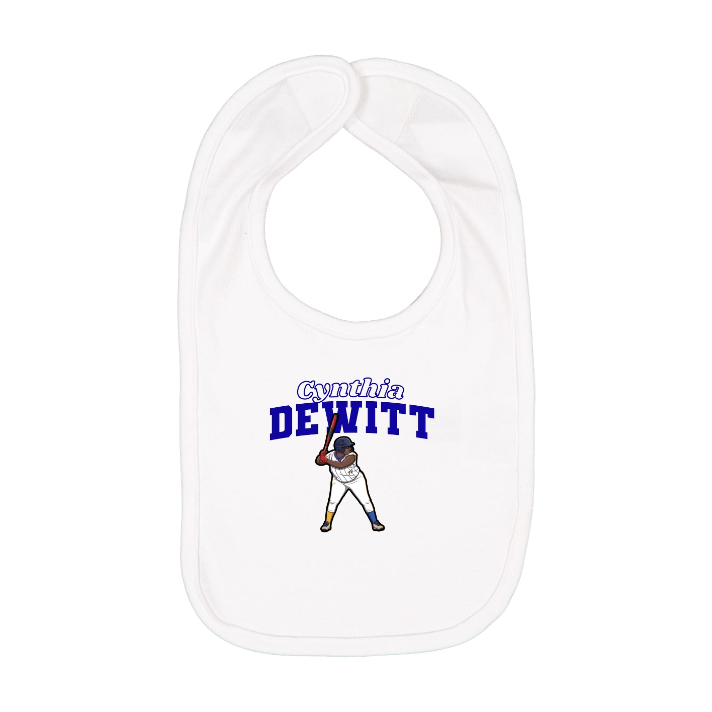 Infant Bib — Name Arch in White