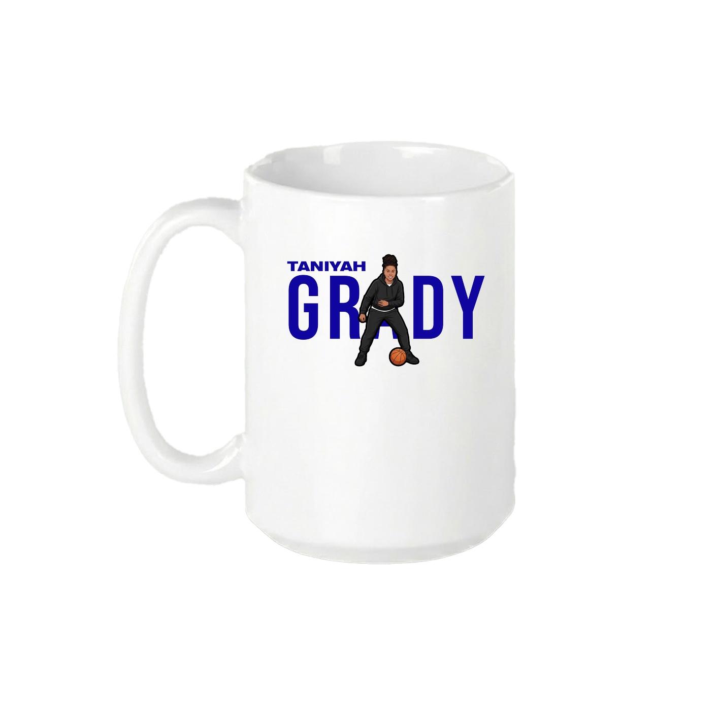 15oz Coffee Mug — Player Name in White