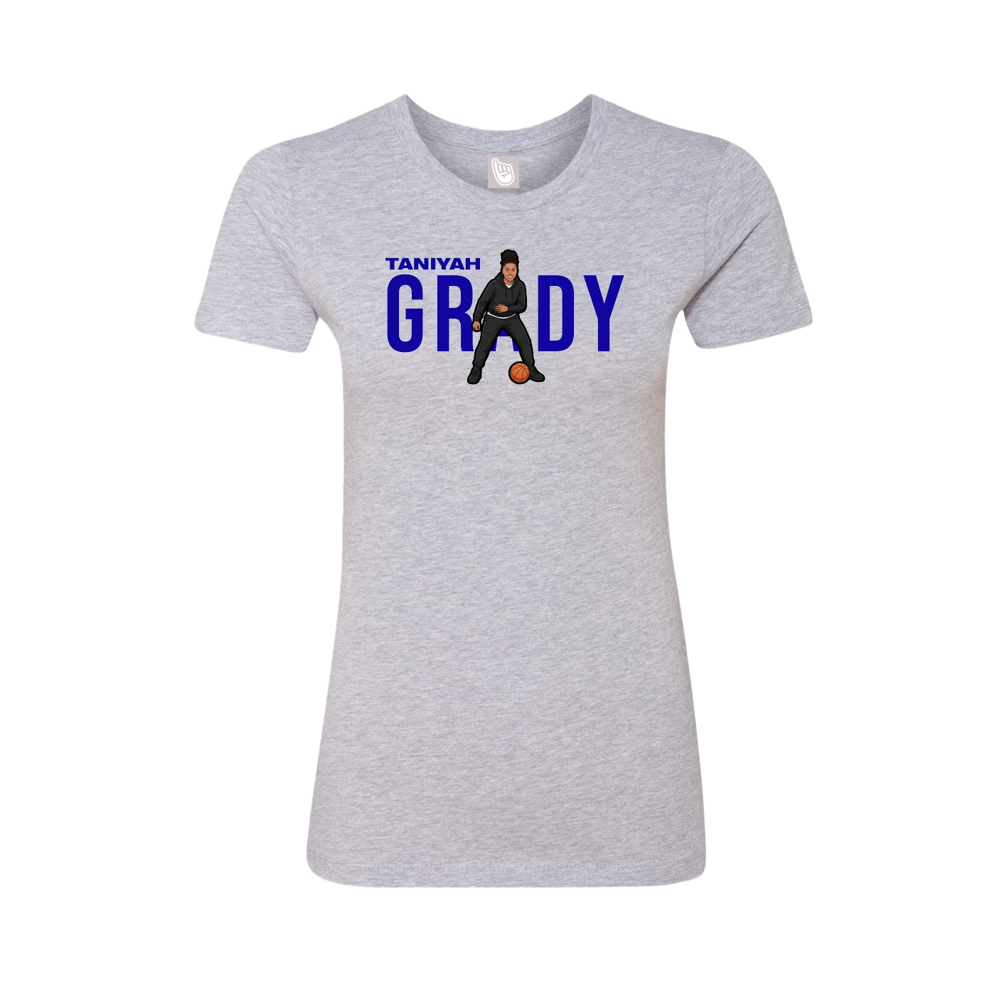 Fitted Women's Tee — Player Name in Grey