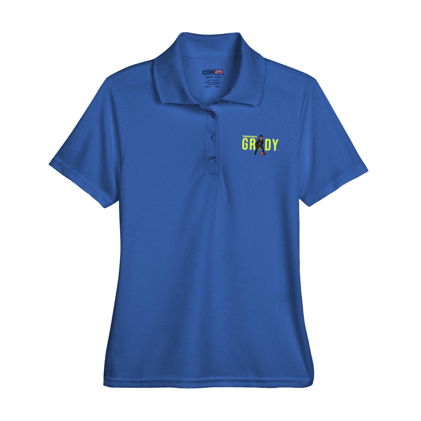 Womens Performance Polo — Player Name in Royal