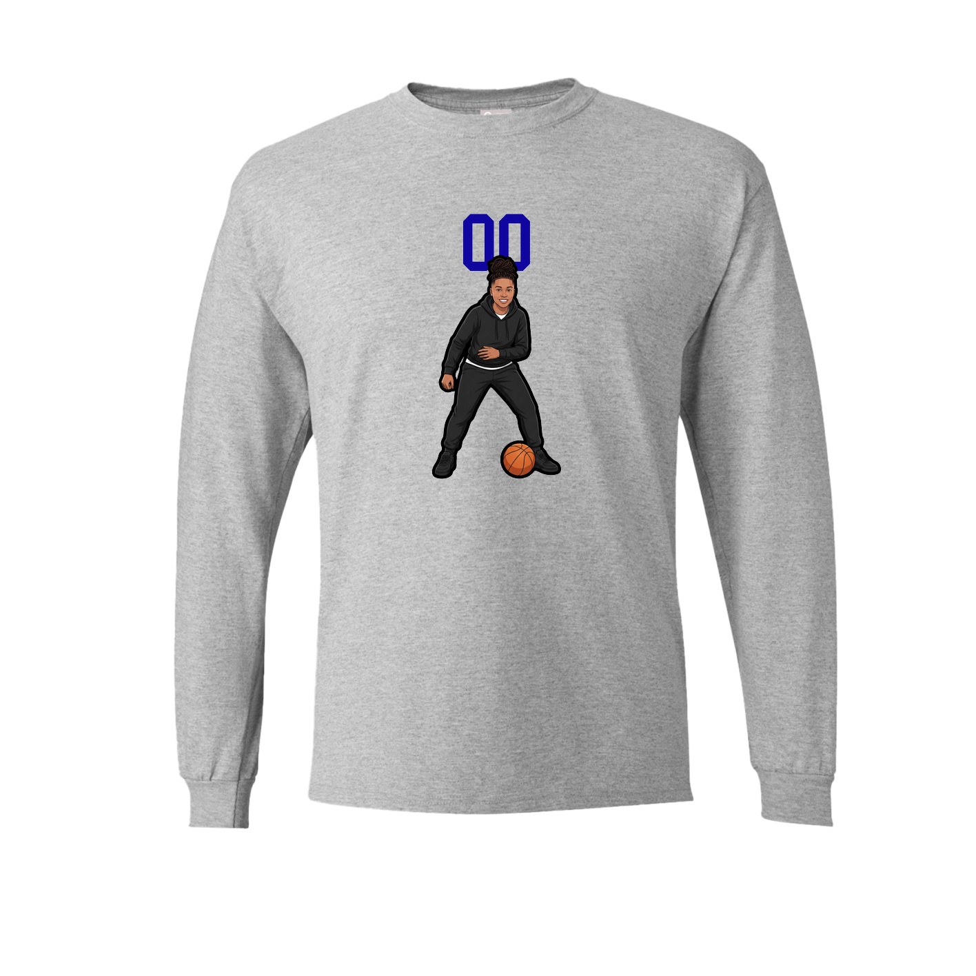 Long Sleeve Tee — Number Top in Grey