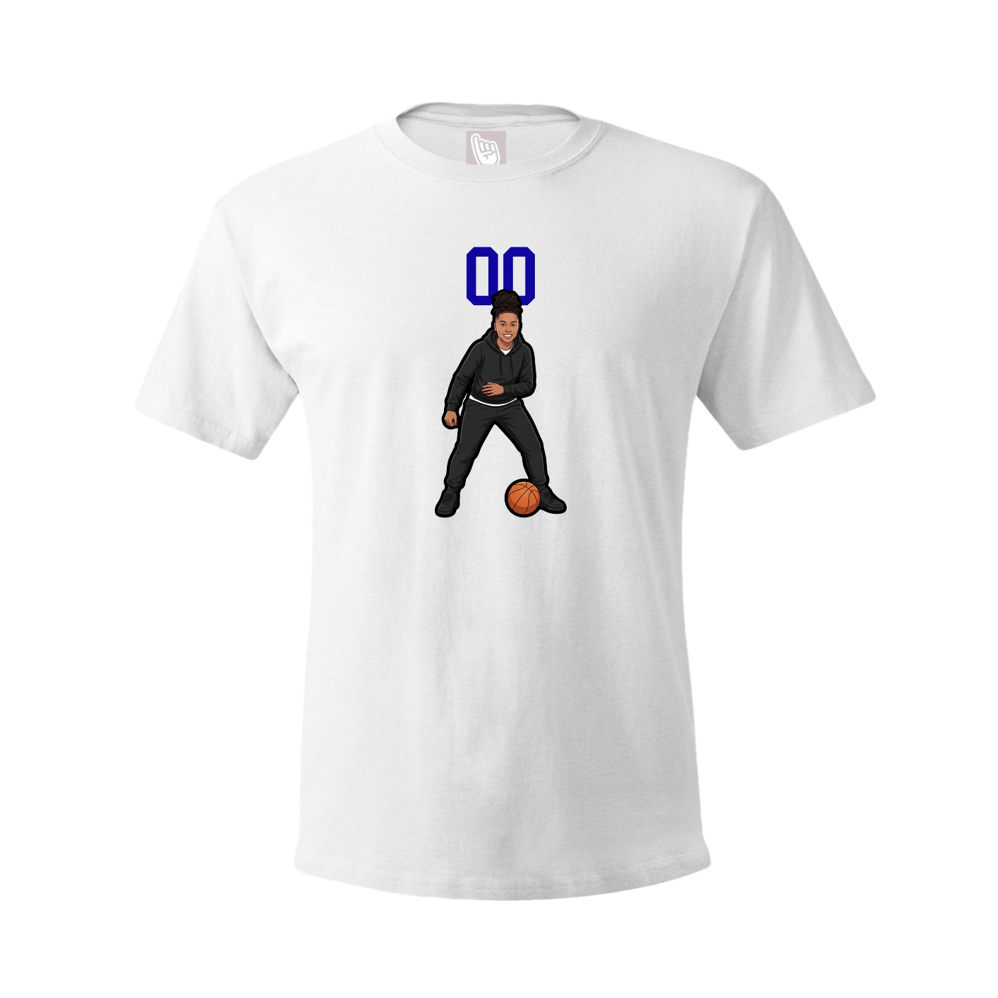 Youth Tee — Number Top in White
