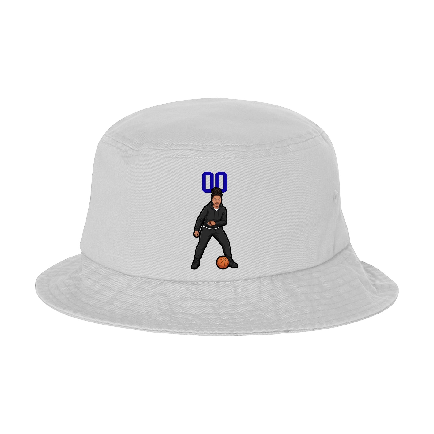 Bucket Cap — Number Top in White