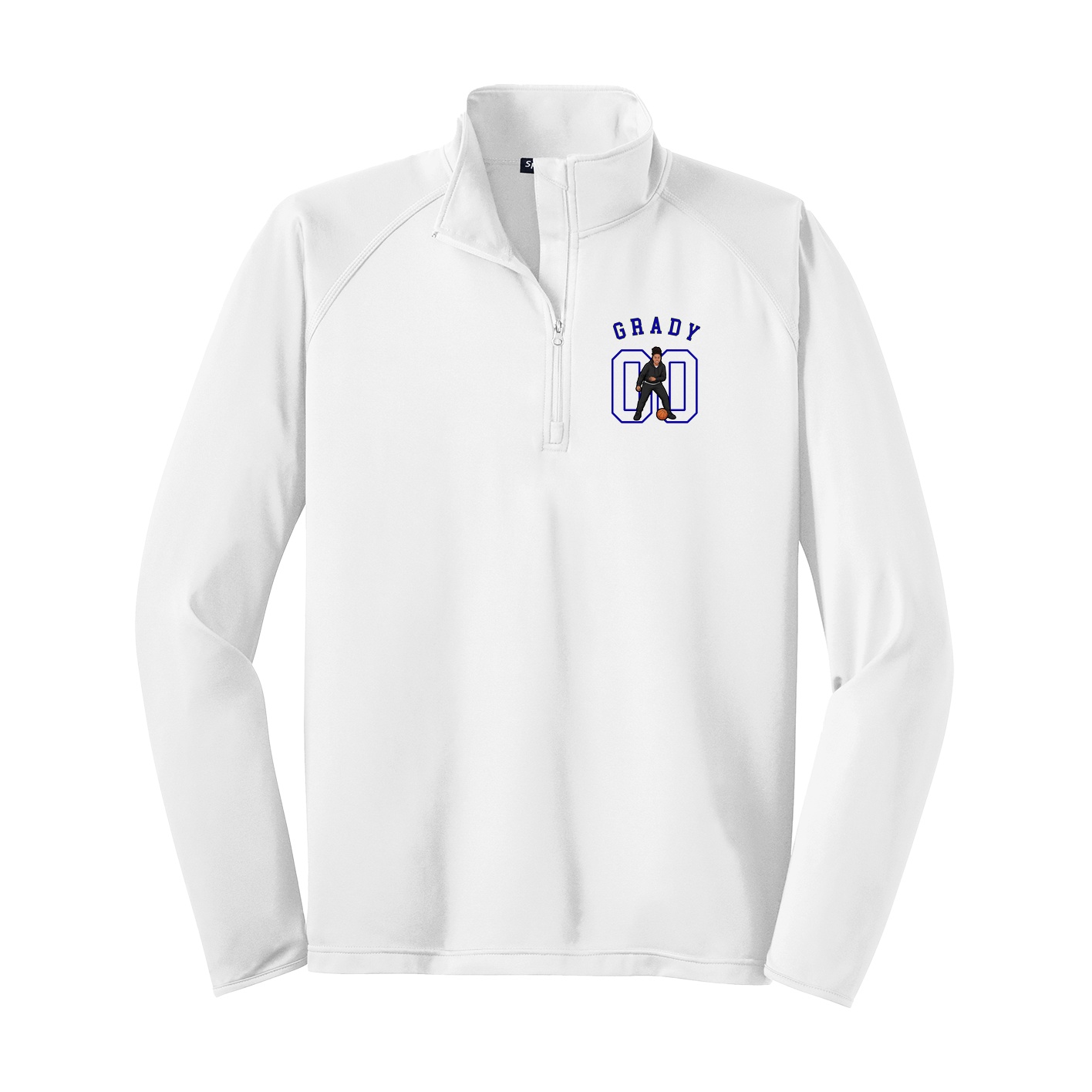 Q-Zip Pullover — Shirsey Arch in White
