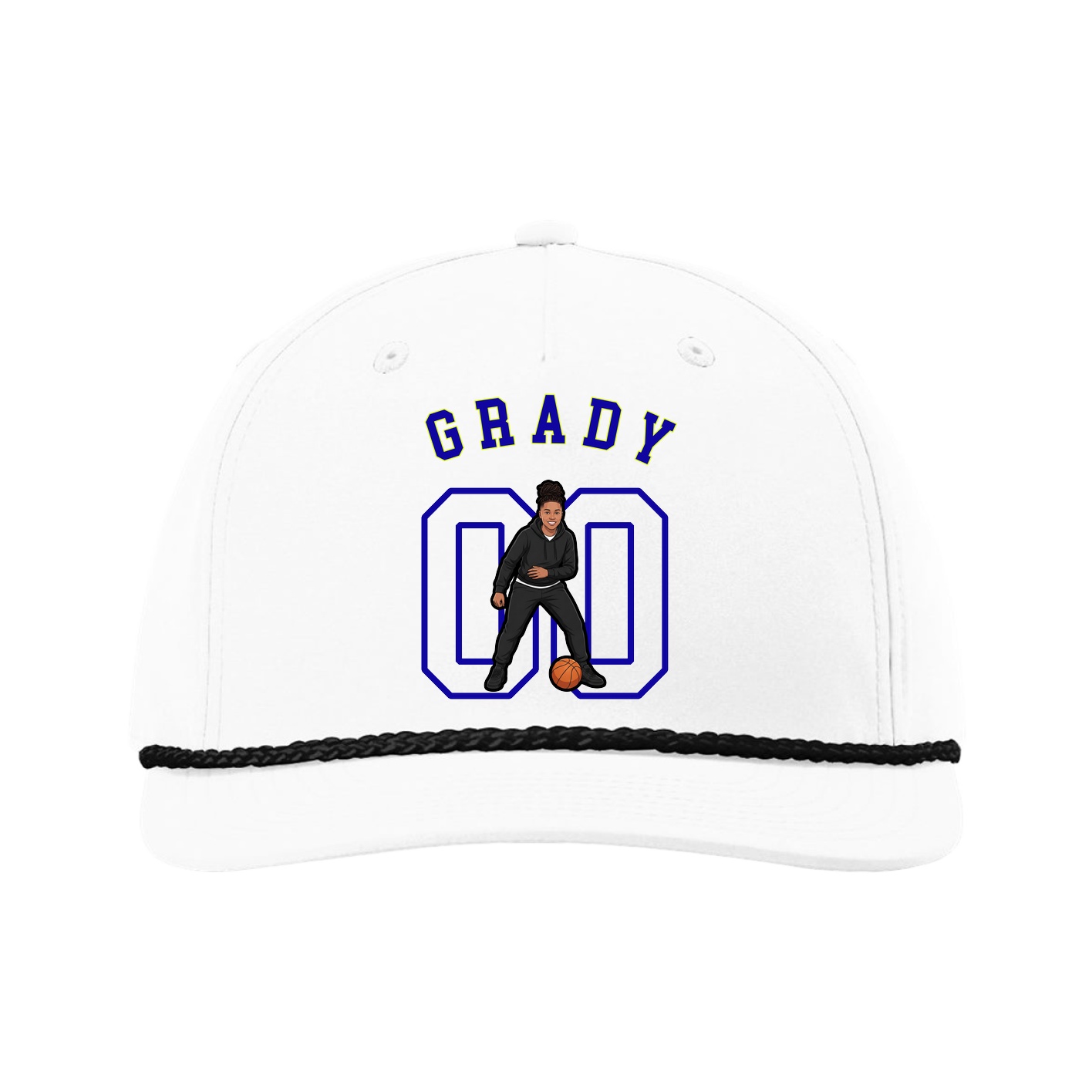 Five-Panel Classic Rope Cap — Shirsey Arch in White