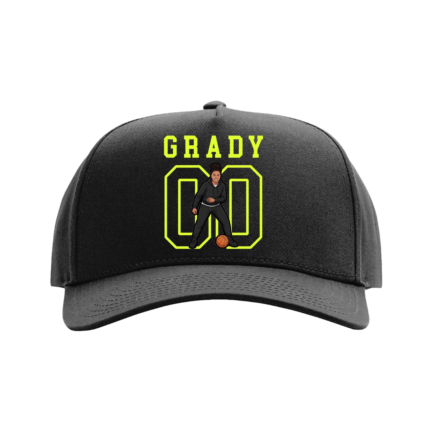 Full Fabric Five-Panel Champ Cap — Shirsey in Black