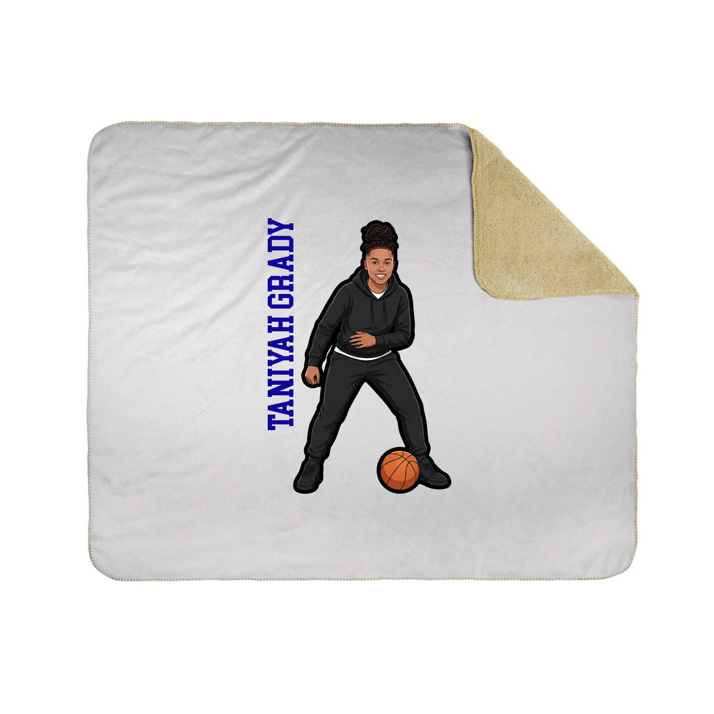 Throw Blanket — Name Vertical in White