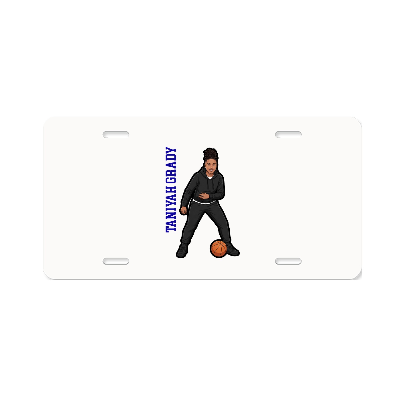 License Plate — Name Vertical in Classic