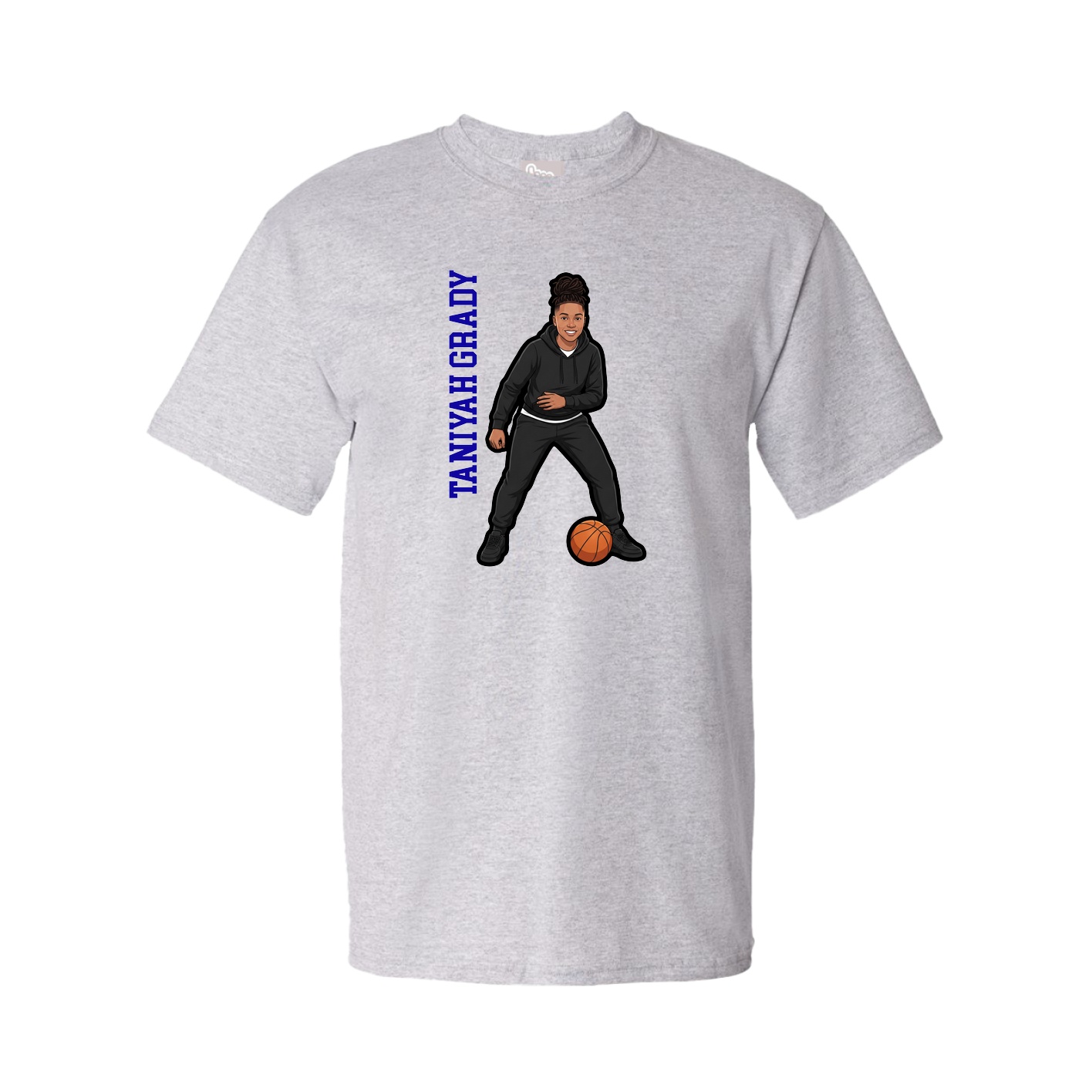 Tee — Name Vertical in Grey