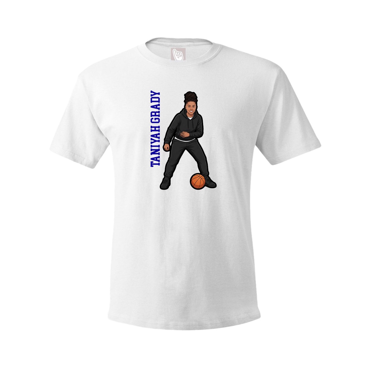Youth Tee — Name Vertical in White