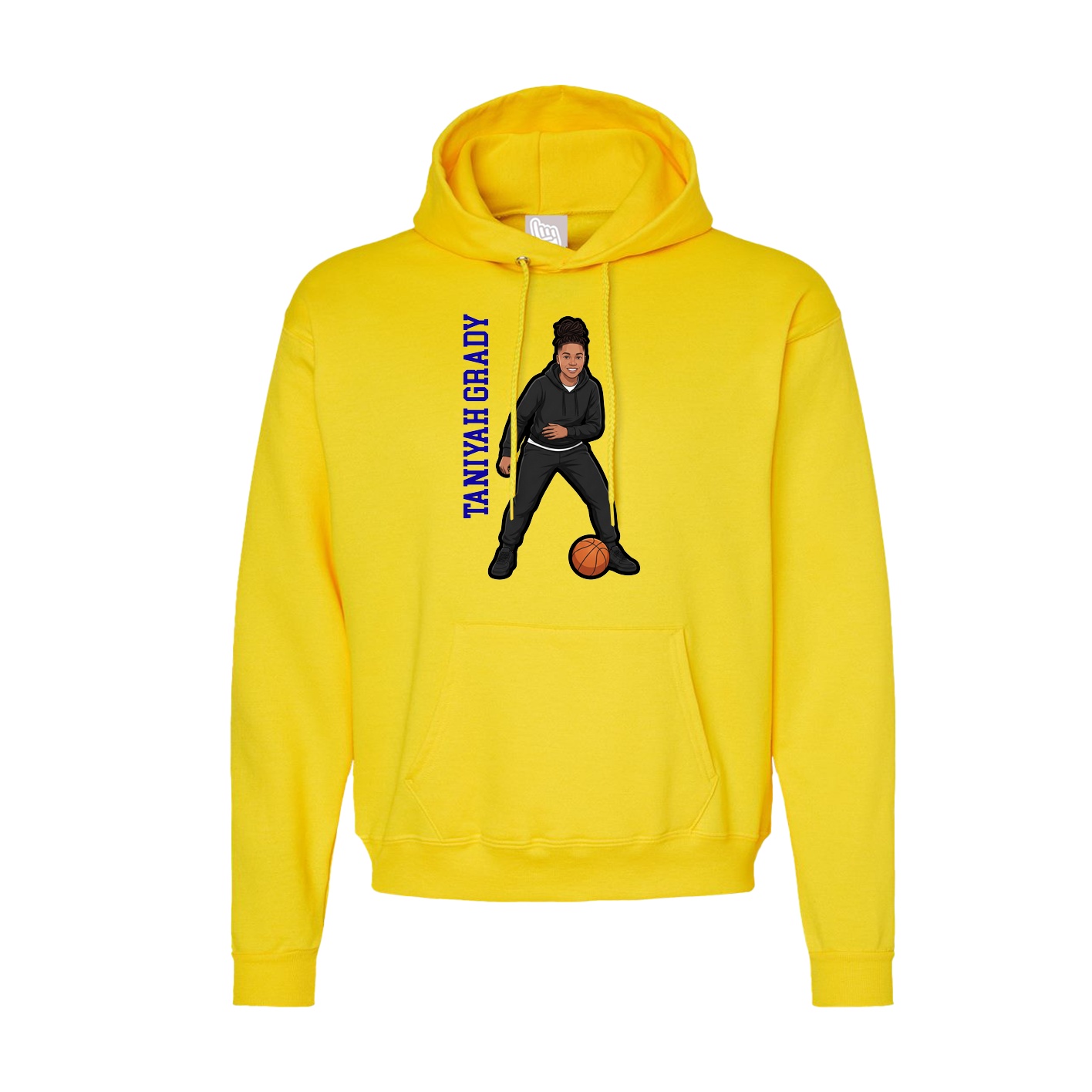 Hoodie — Name Vertical in Yellow