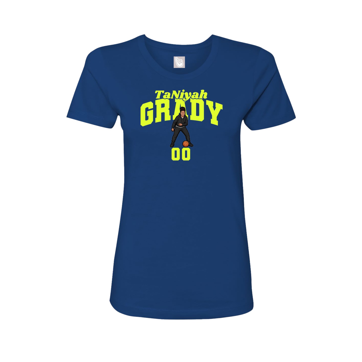 Fitted Women's Tee — Signature Arch in Royal