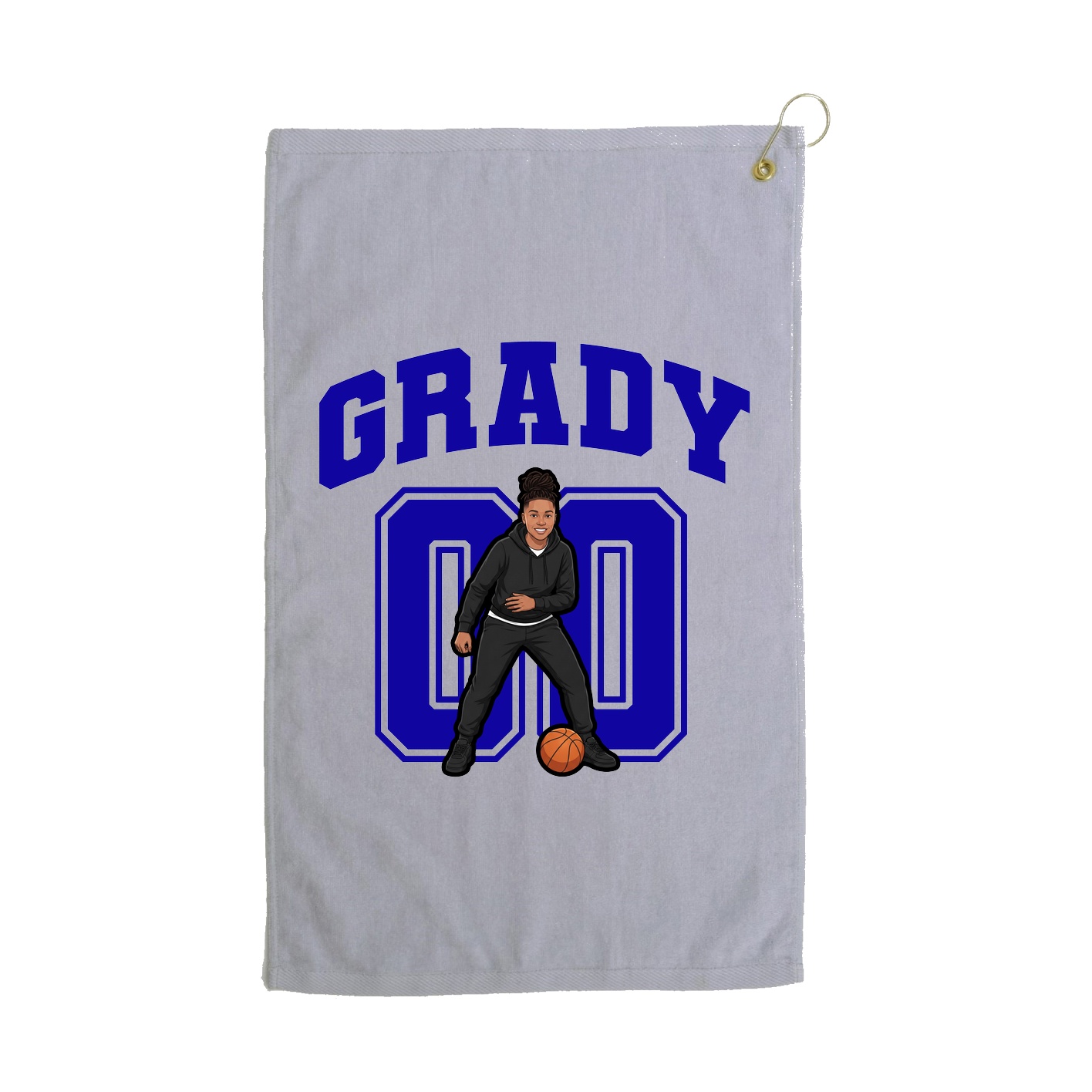 Golf Towel — Number in Grey