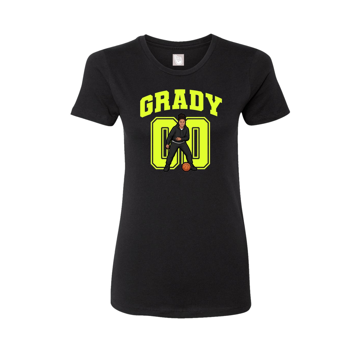 Fitted Women's Tee — Number in Black