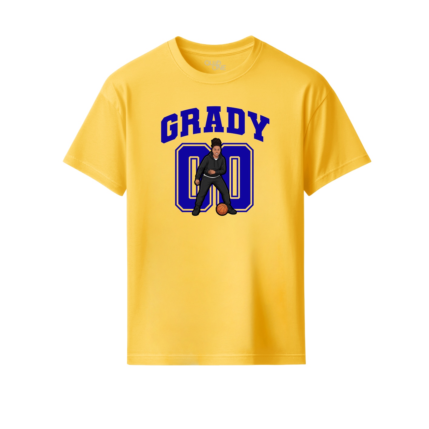 Youth Tee — Number in Yellow