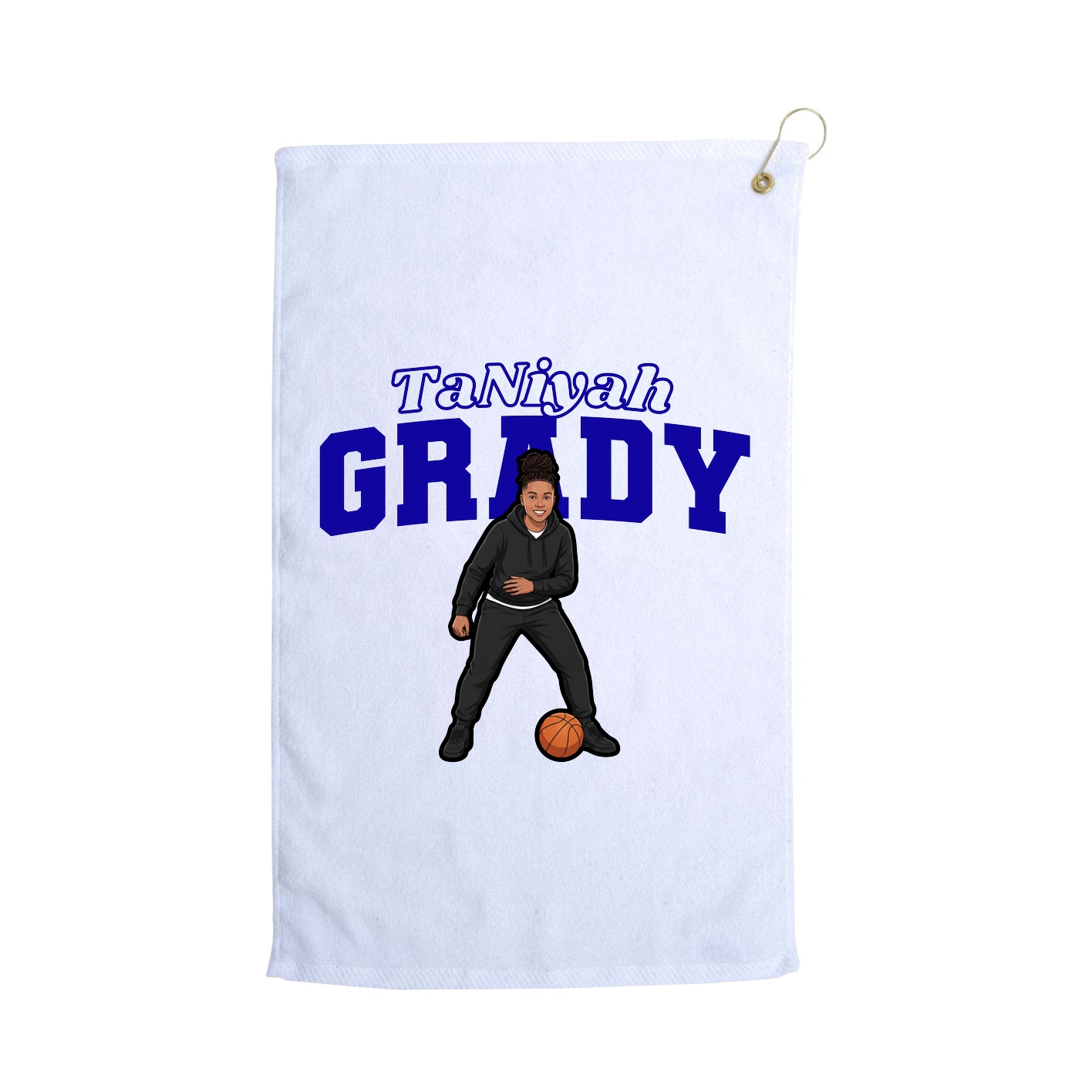 Golf Towel — Name Arch in White