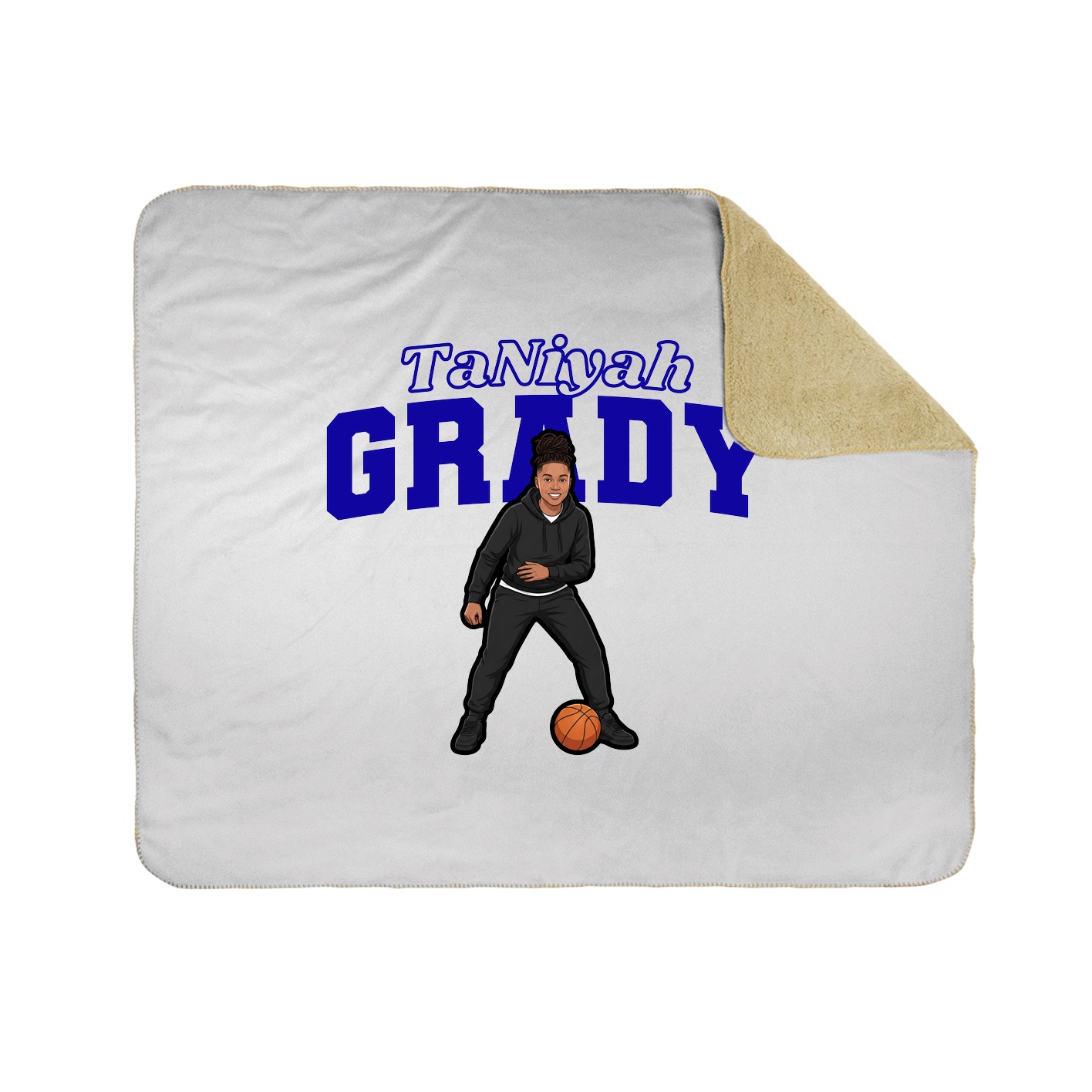 Throw Blanket — Name Arch in White