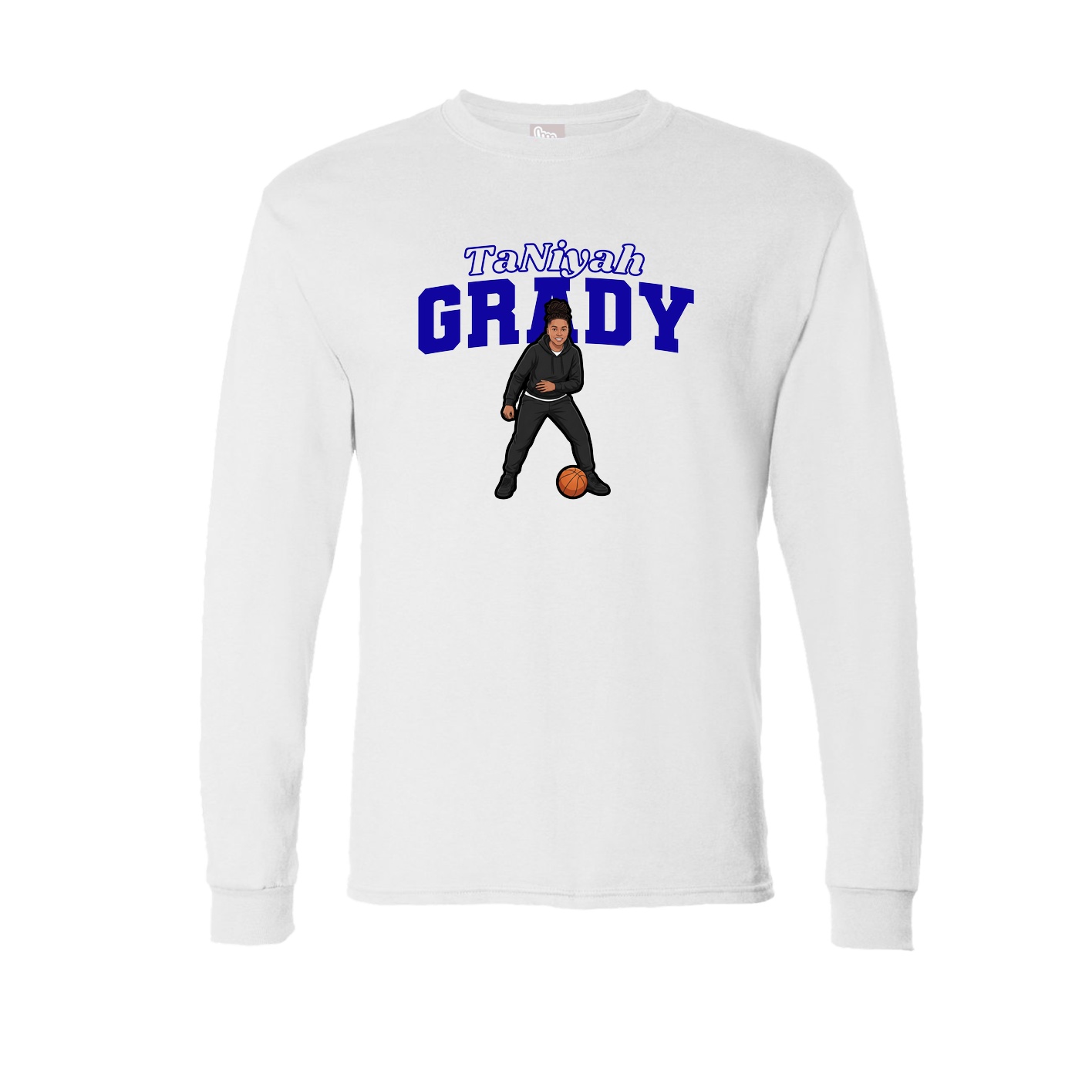 Long Sleeve Tee — Name Arch in White