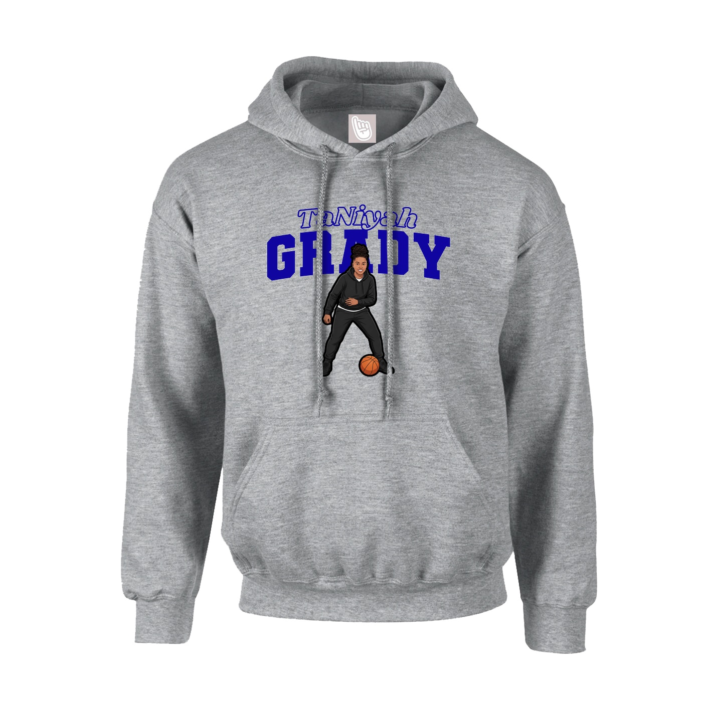 Hoodie — Name Arch in Grey