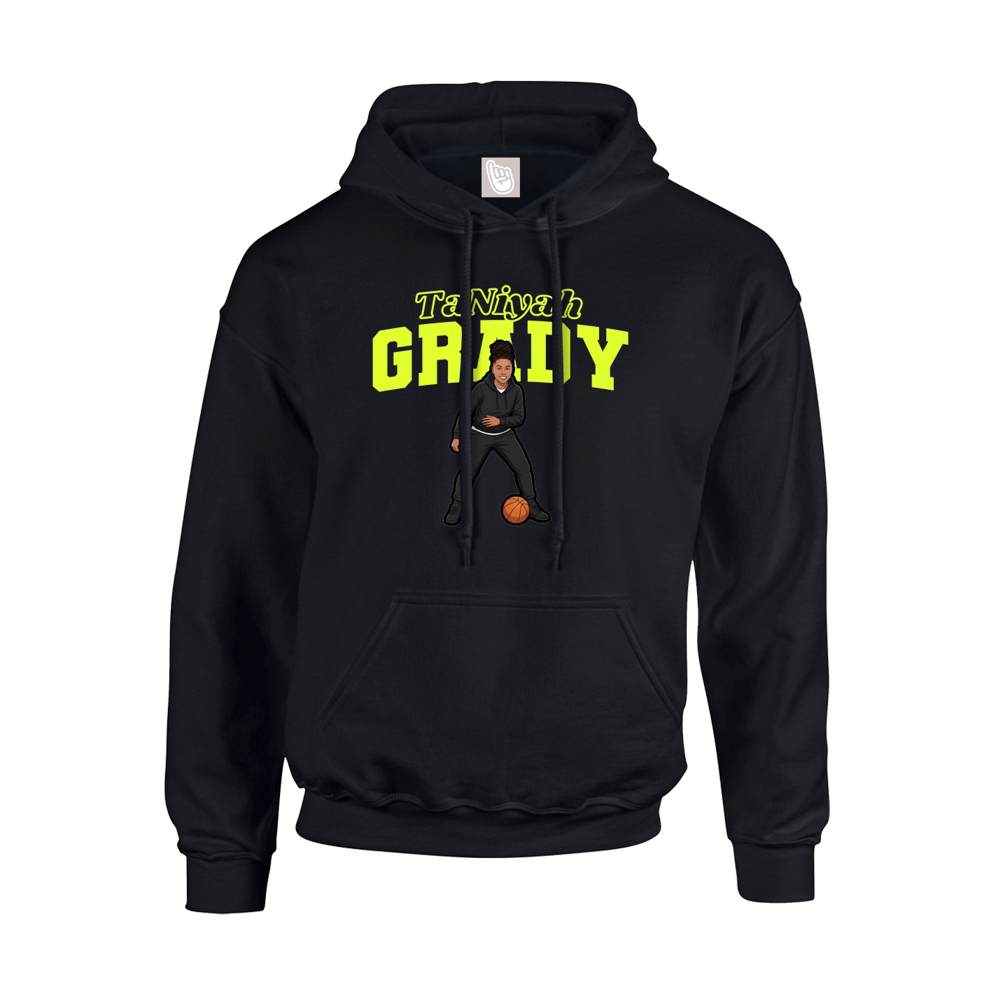 Youth Hoodie — Name Arch in Black