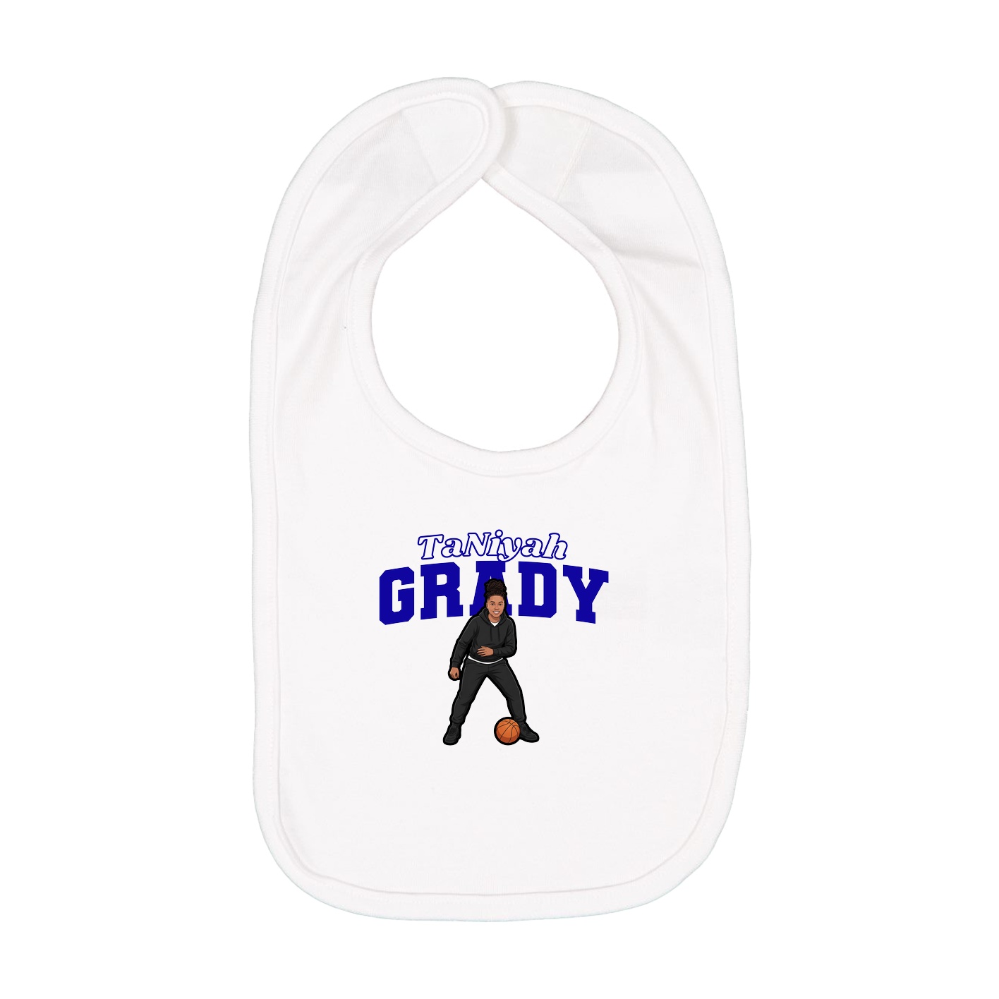 Infant Bib — Name Arch in White