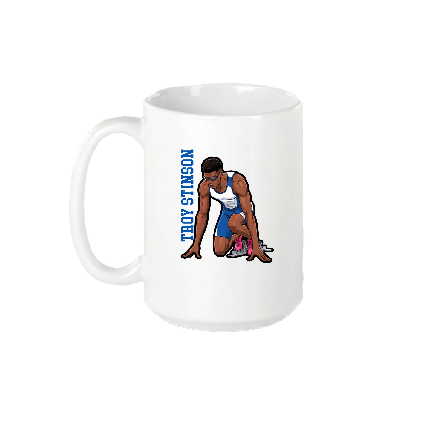 15oz Coffee Mug — Name Vertical in White