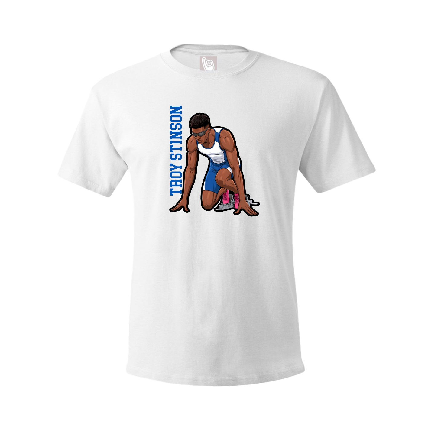 Youth Tee — Name Vertical in White