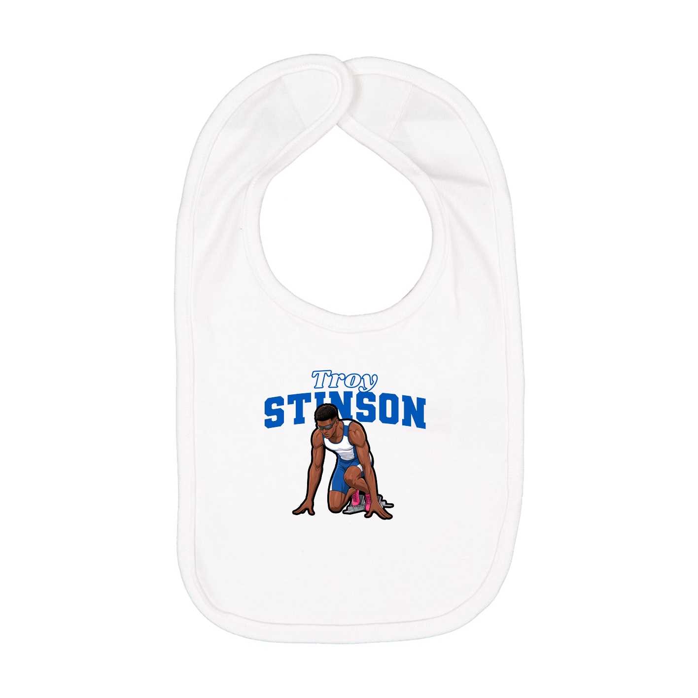 Infant Bib — Name Arch in White
