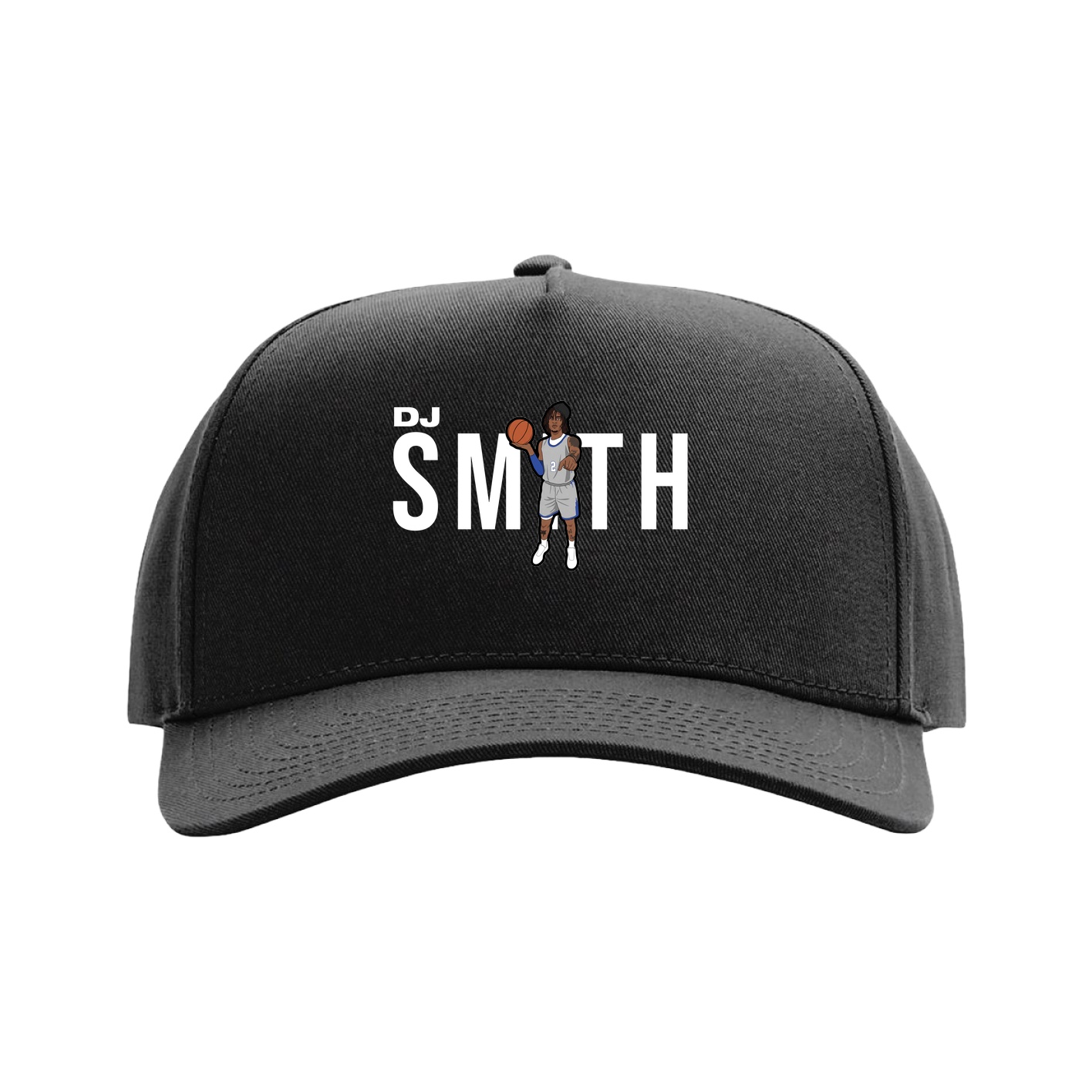 Full Fabric Five-Panel Champ Cap — Player Name in Black