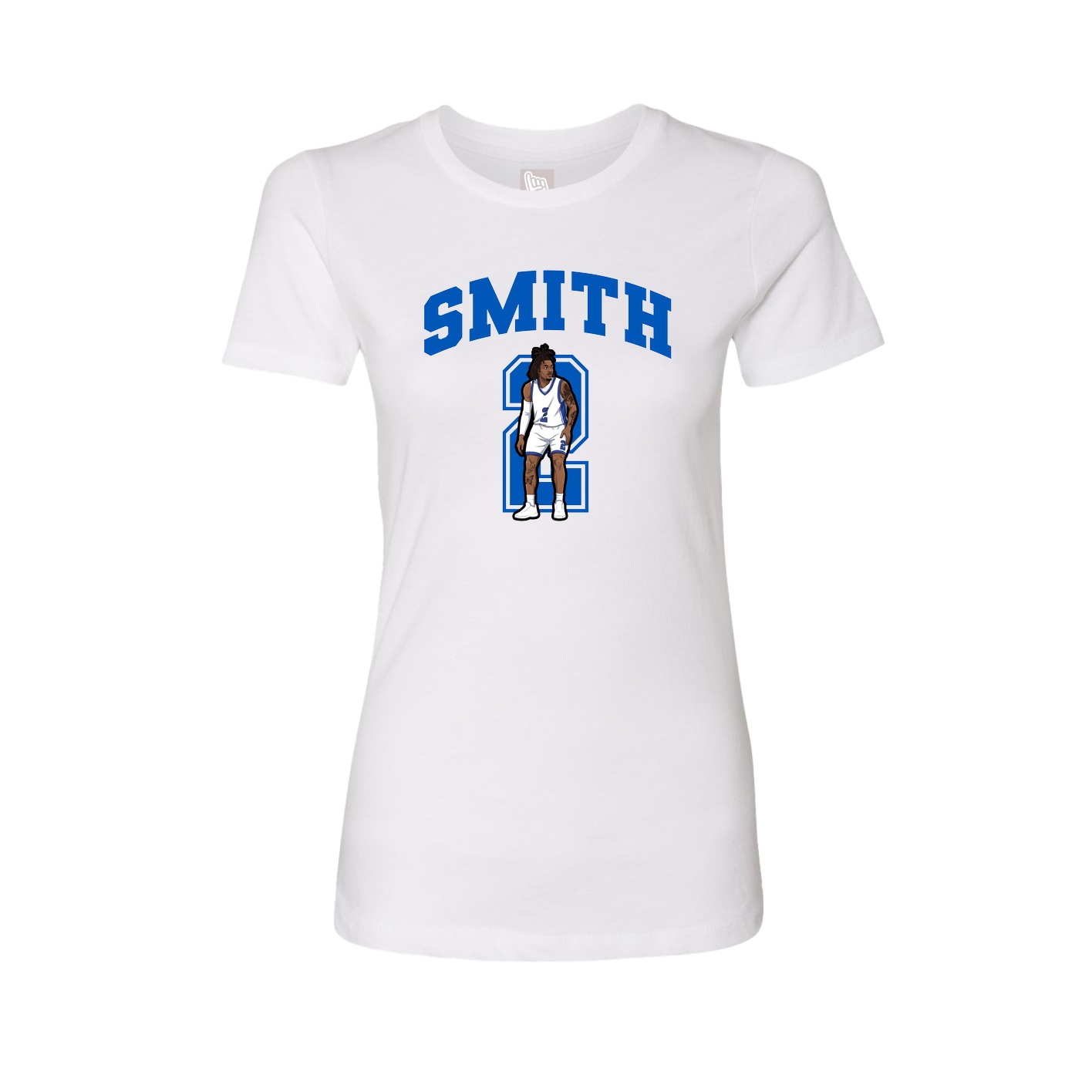 Fitted Women's Tee — Number in White