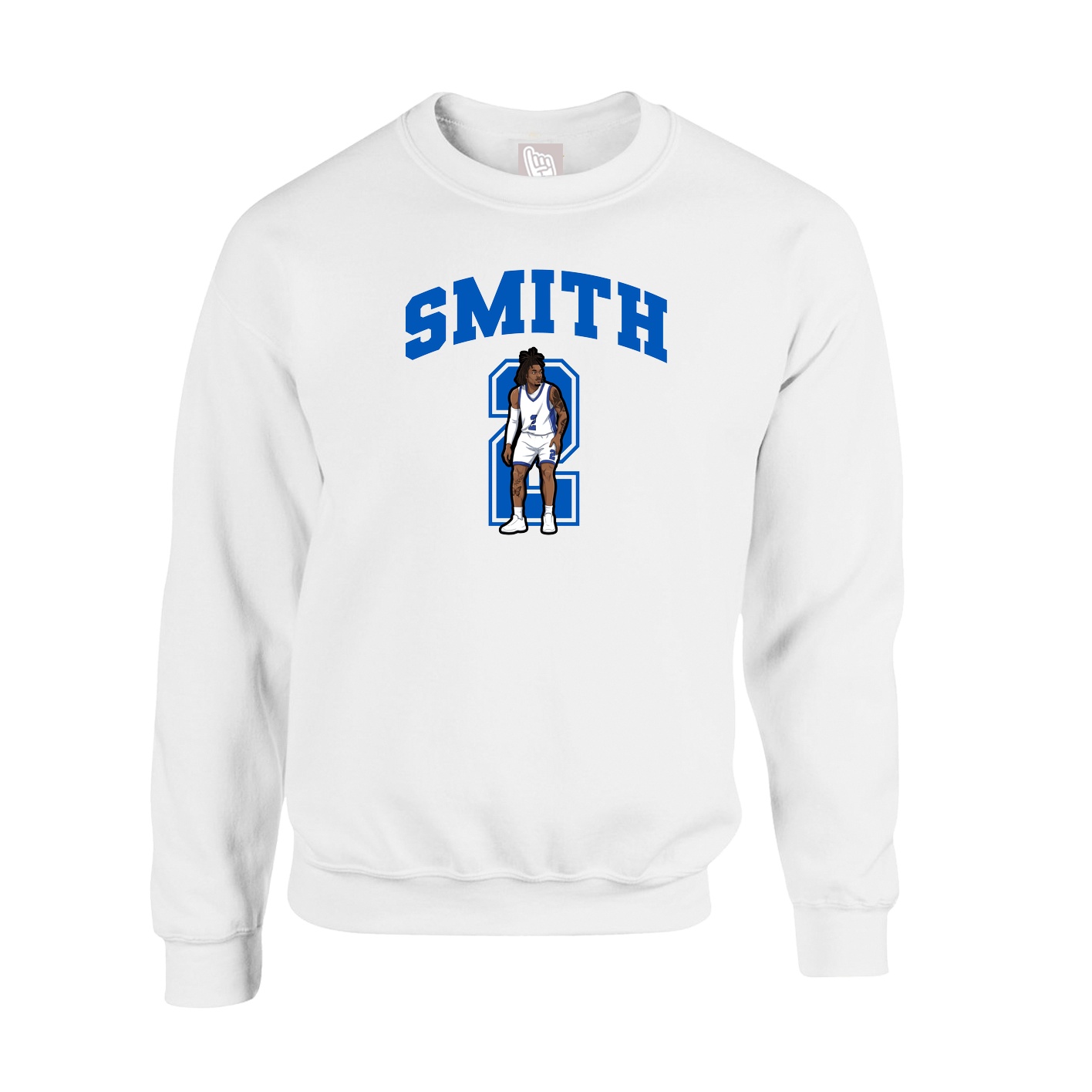 Fleece Crew — Number in White