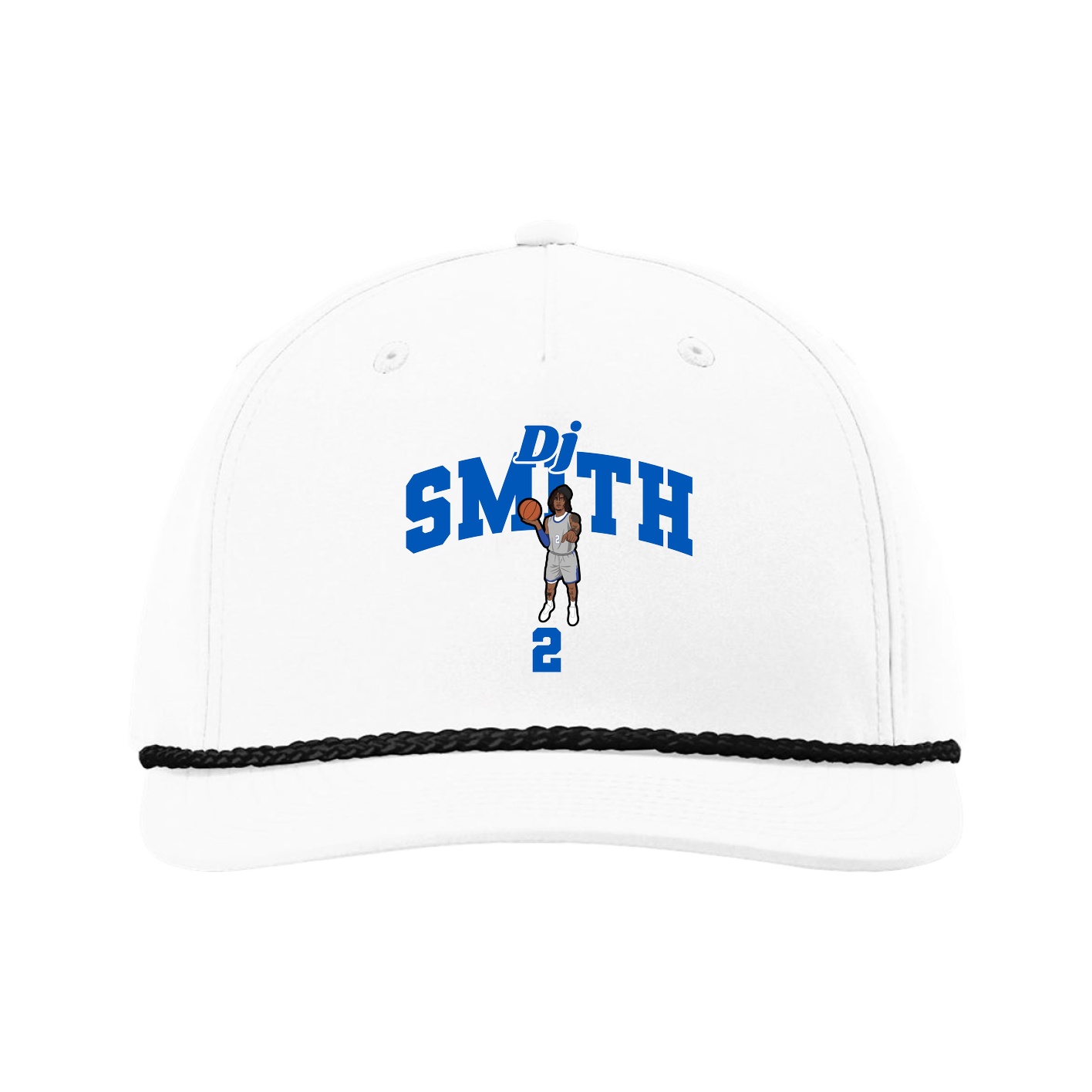 Five-Panel Classic Rope Cap — Signature Arch in White